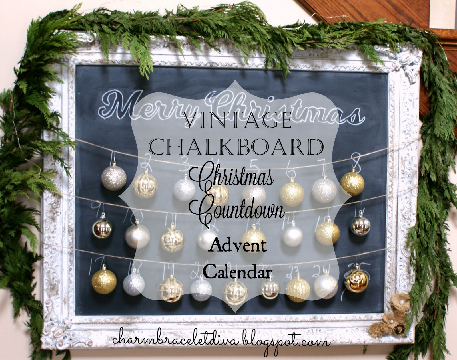 Our Hopeful Home Vintage Chalkboard Christmas Countdown/Advent Calendar