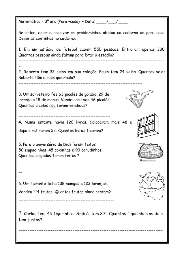 Atividade de matemática: Problemas de soma - 3º ano - Acessaber, jogo  matemática 3 ano 