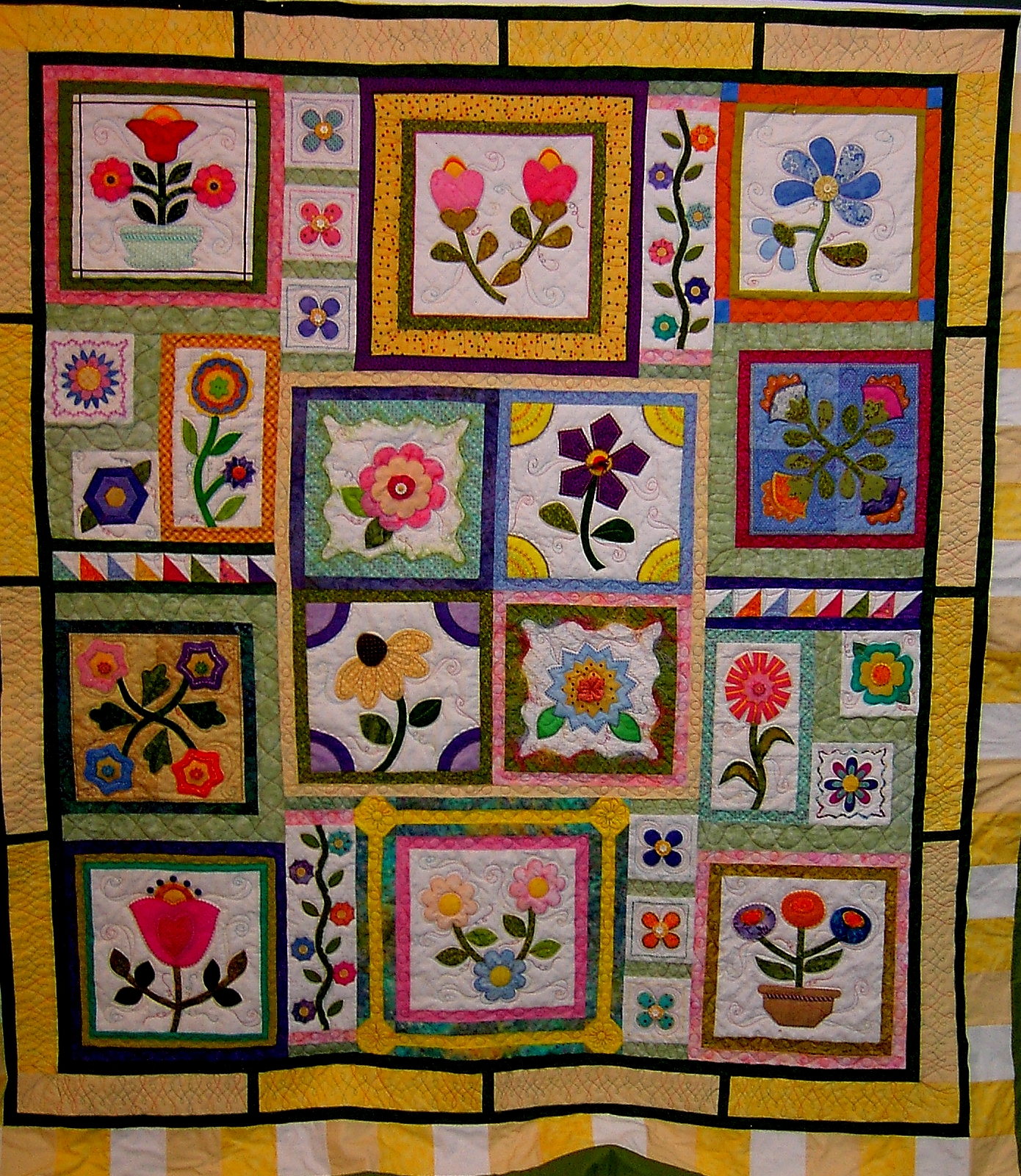 Another Mary Ann Custom Machine Quilting embellished quilt