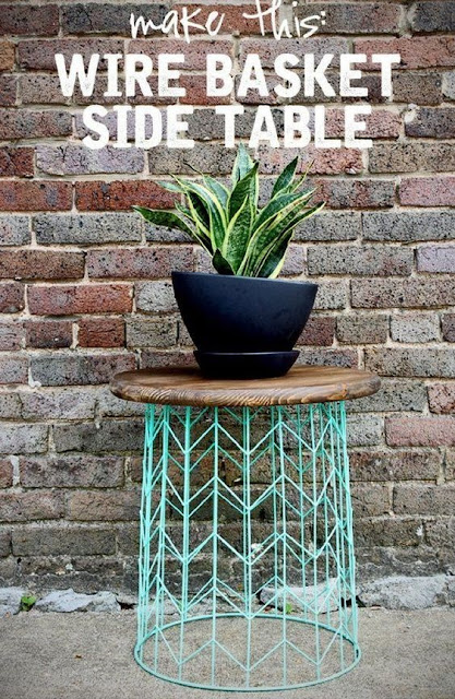 How to Make Wire Basket Side Table