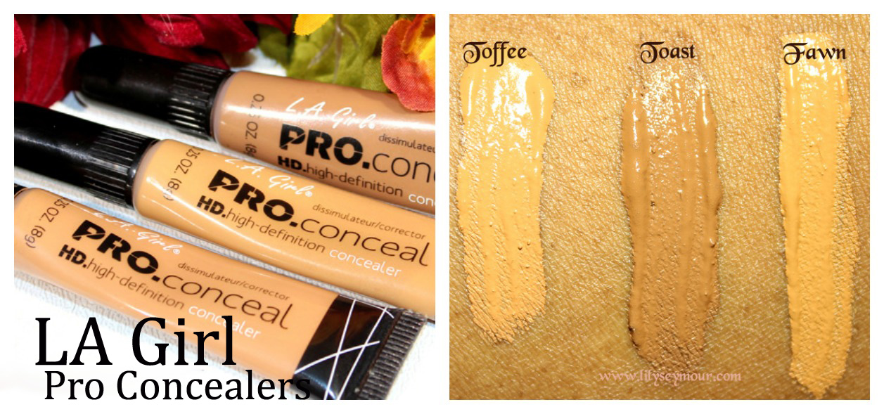 LA Girl Pro Concealer in Amber, Fawn, Toast