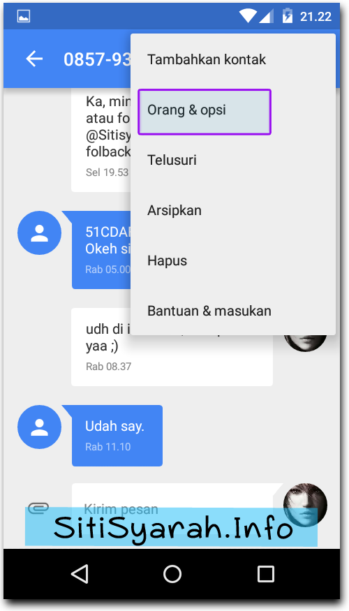 Block SMS Android tanpa aplikasi