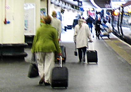 overweight woman on platform