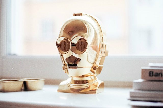 Figura decorativa busto dorado de C3PO de Star Wars