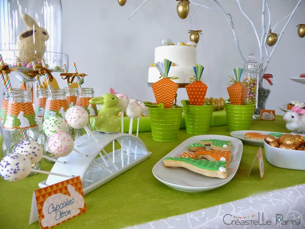 Vue générale Sweet table lapin de Pâques