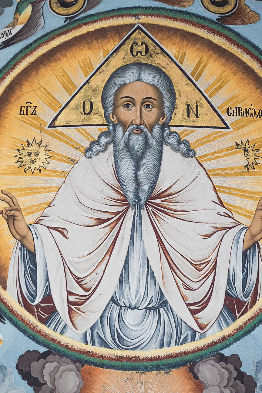 God in a fresco in Rila Monastery, Bulgaria
