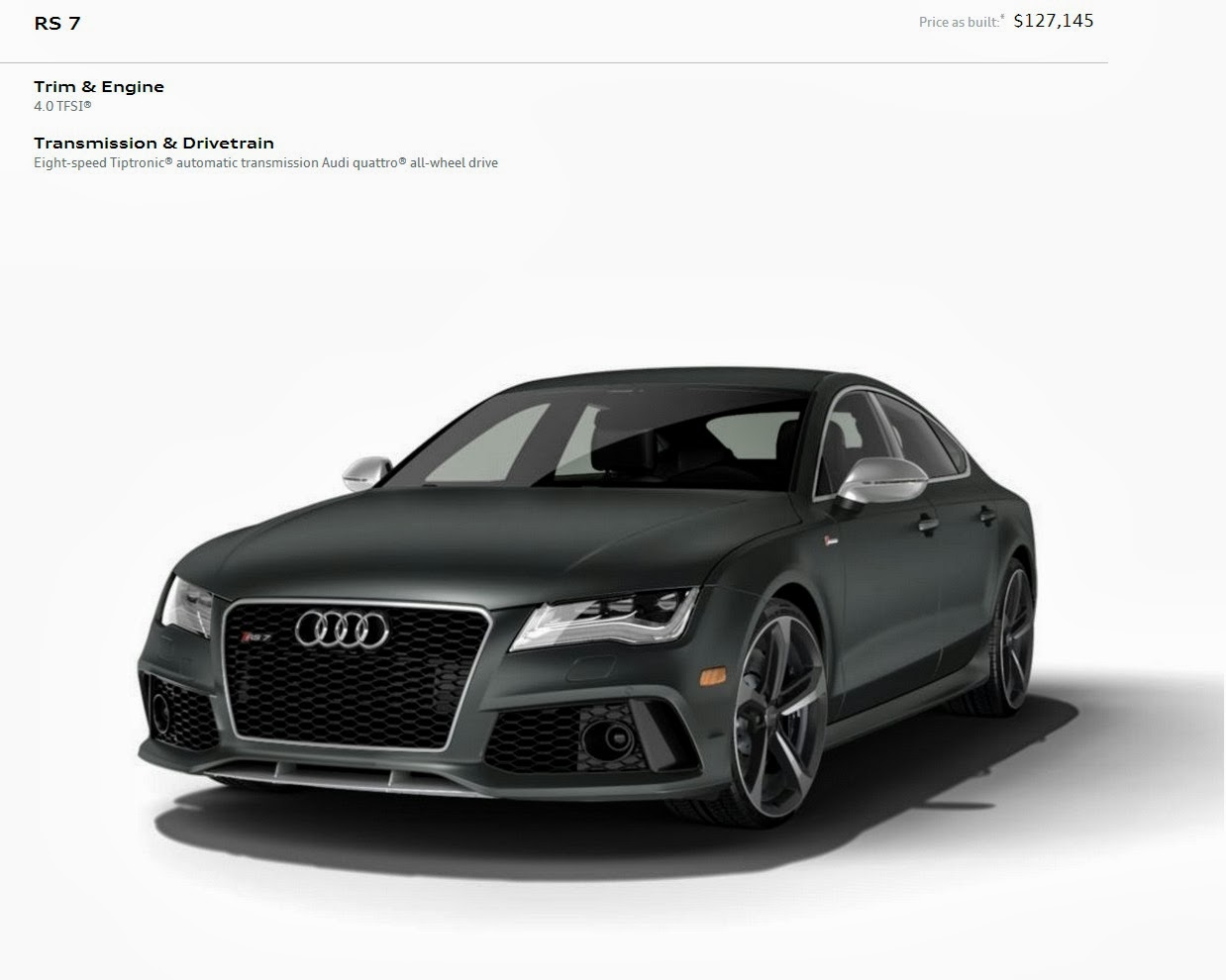 Audi Four Life Now Available 2014 Audi Rs7 Configurator