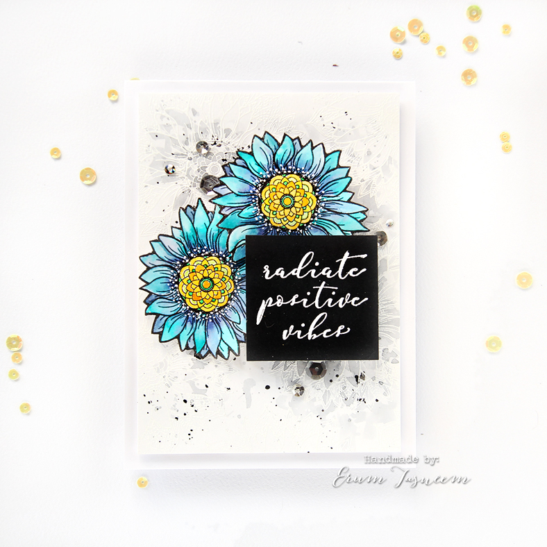 Spellbinders Sunflower Cool Vibes Stamp Set from the Cool Vibes Collection by Stephanie Low | Erum Tasneem | @pr0digy0