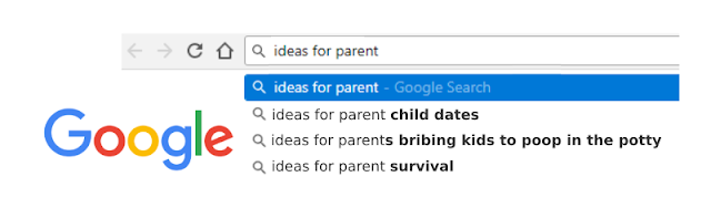 You probably won't see these auto-fills on your next actual parenting search, but it would be a lot more accurate if you did.  {posted @ Unremarkable Files}