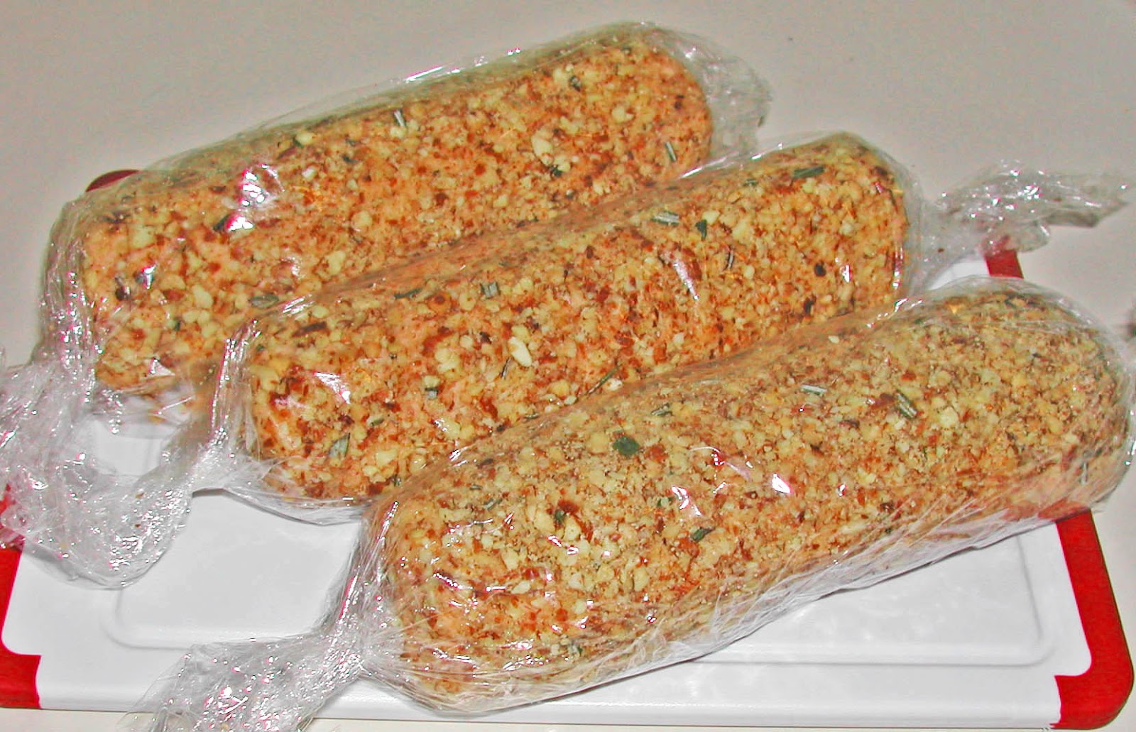 The Iowa Housewife Smoked Almond Triple Cheese Logs