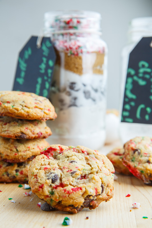 Peppermint Candy Cane Chocolate Chip Cookies in a Jar food asmr sushi