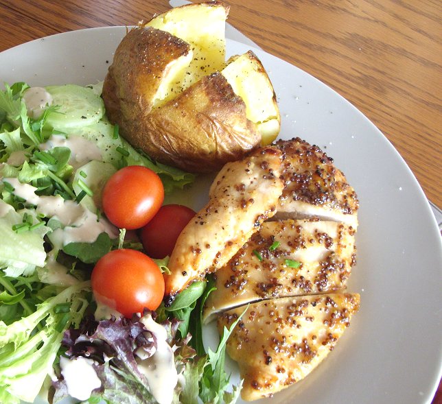 Jenny Eatwell's Rhubarb & Ginger Honey mustard chicken with herb salad