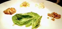 Basil leaves, Thai ginger, lemongrass, chopped Garlic and ginger for chicken satay recipe