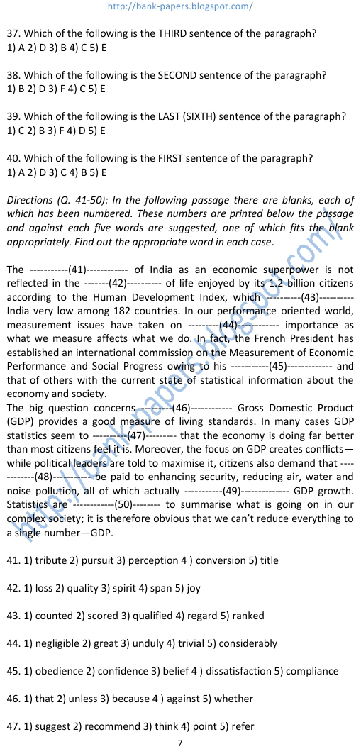 ibps model papers