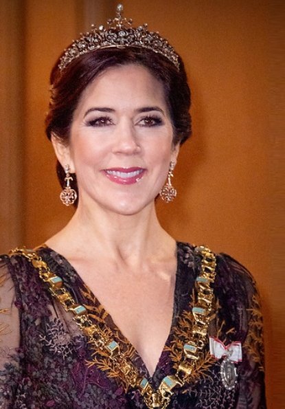 Crown Princess Mary wore a maxi gown by Jesper Høvring. Jesper Høvring AW18 collection. Princess Marie is wearing a Rikke Gudnitz gown