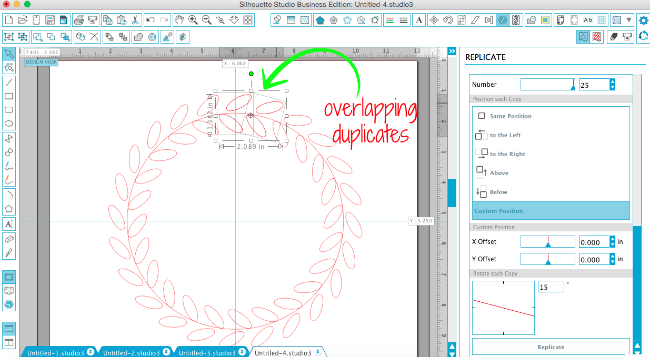 silhouette studio sketched wreath frame design