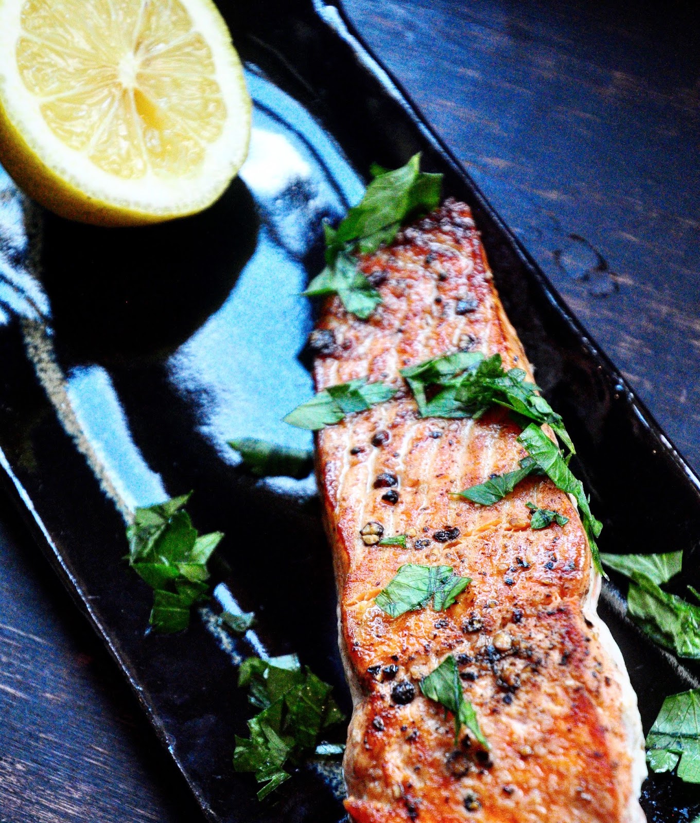 Bite Me Salmon with AnchovyGarlic Butter