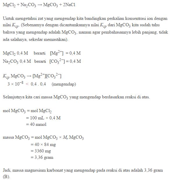 Soal Kelas 11 Kimia, Kelarutan dan Hasil Kali Kelarutan I
