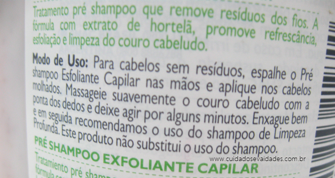 Pré Shampoo Esfoliante Capilar