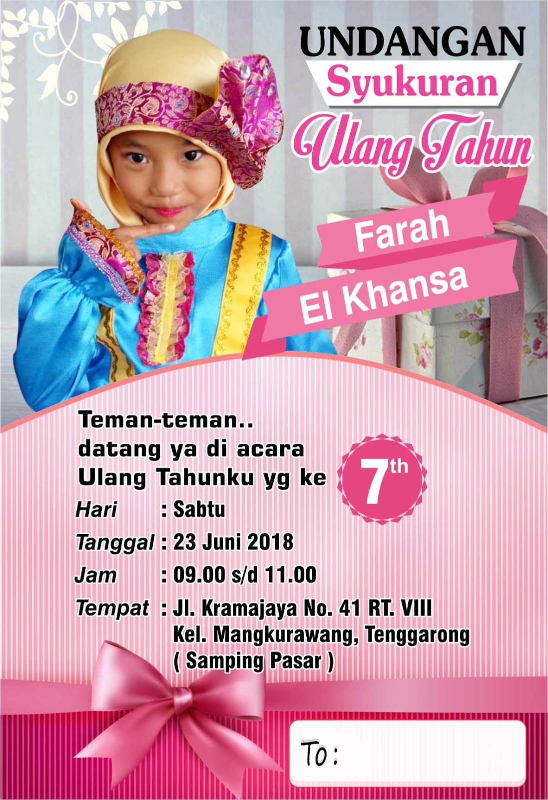 WAHYU SAUNG PRINT: CONTOH UNDANGAN ULANG TAHUN