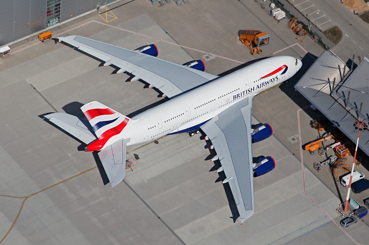 Bird Eye View A380800 of British Airways Aircraft Wallpaper 3977