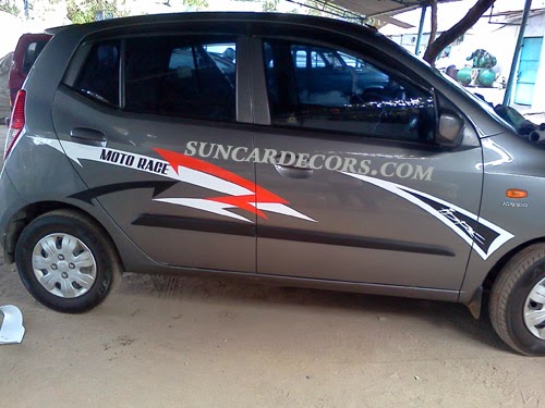 Hyundai I10 Grey Full Stickering Car Accessories Modified Cars