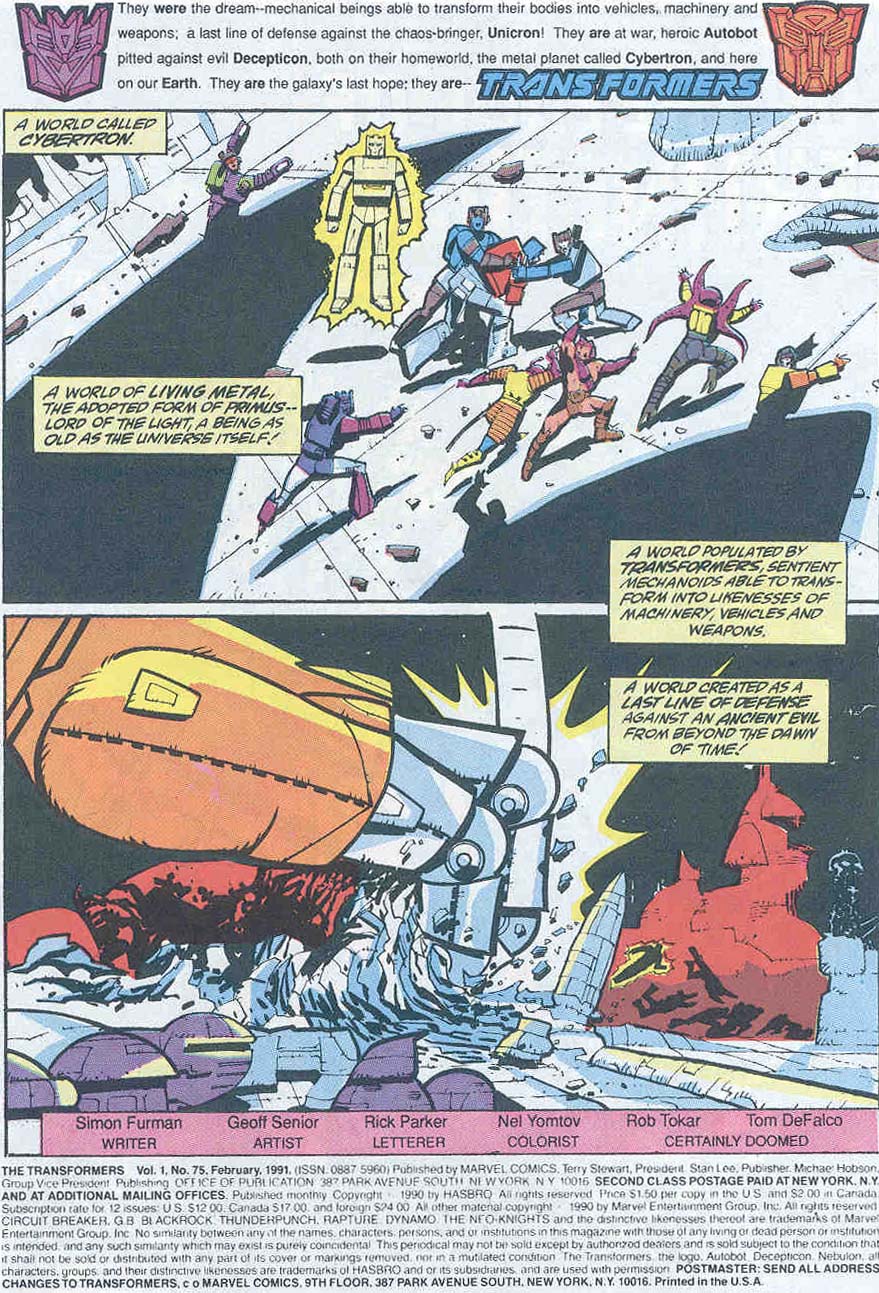 The Transformers (1984) issue 75 - Page 2