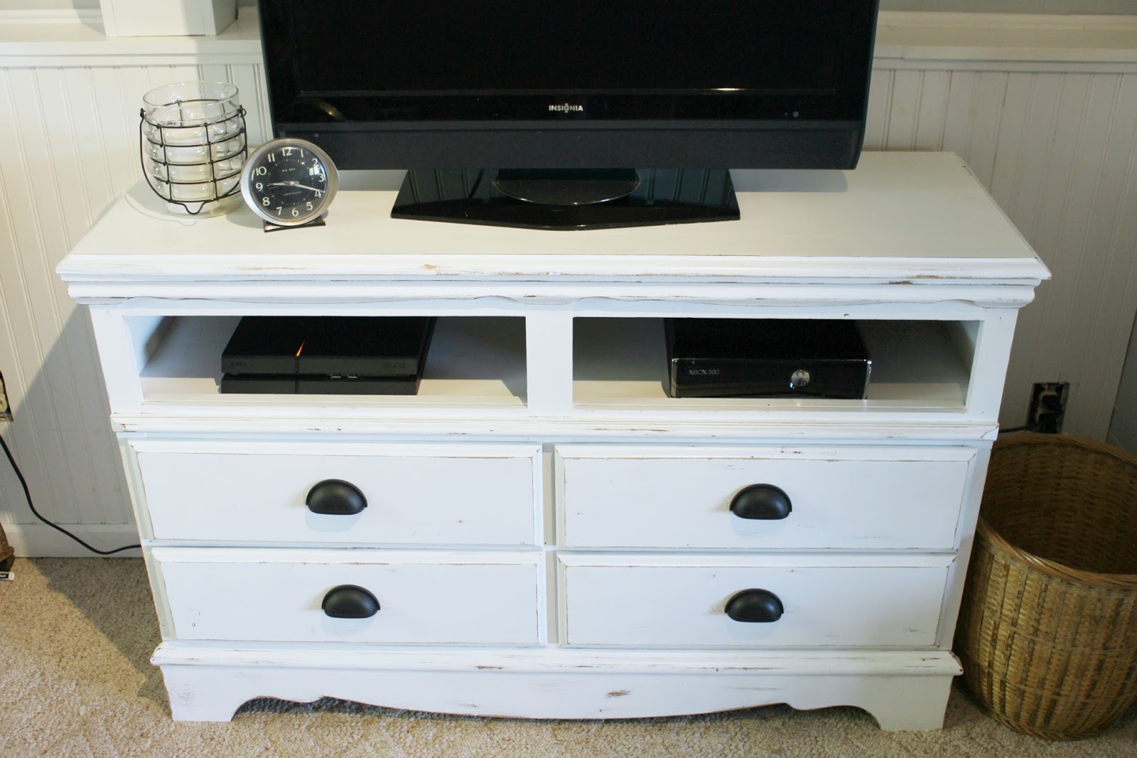 Happy At Home DIY Gaming Center from Repurposed Dresser