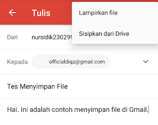 cara menyimpan file di gmail android