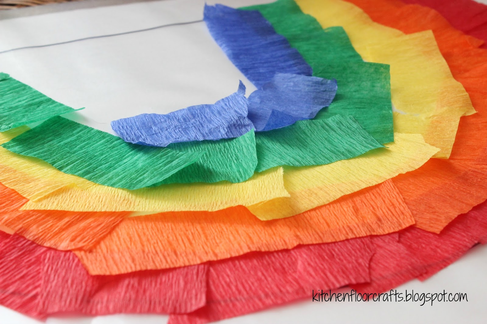Kitchen Floor Crafts Crepe Paper Rainbow Collage