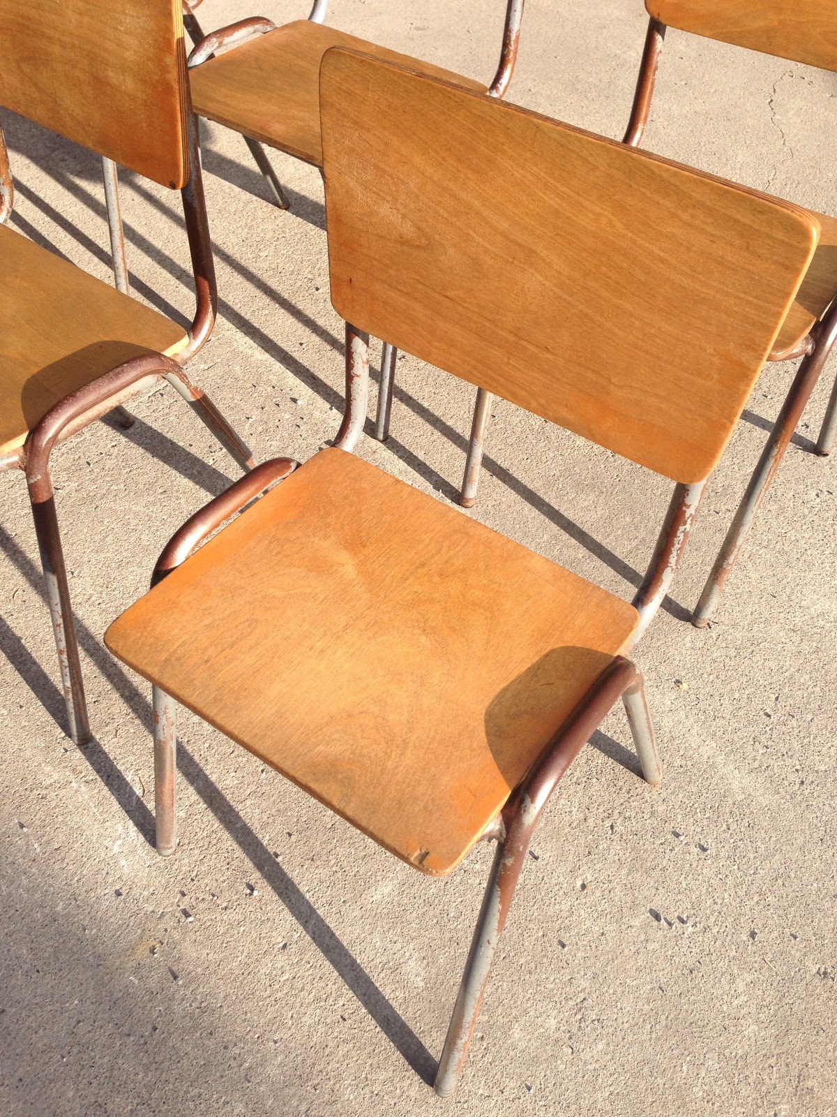 Vintage Furniture Ireland OCD Vintage Stacking Chairs Metal and Ply