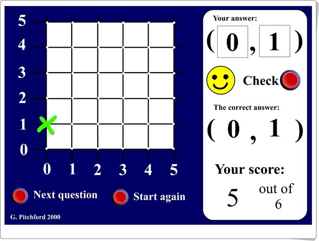 "Coordenadas sencillas" (Juego de Matemáticas de Primaria)