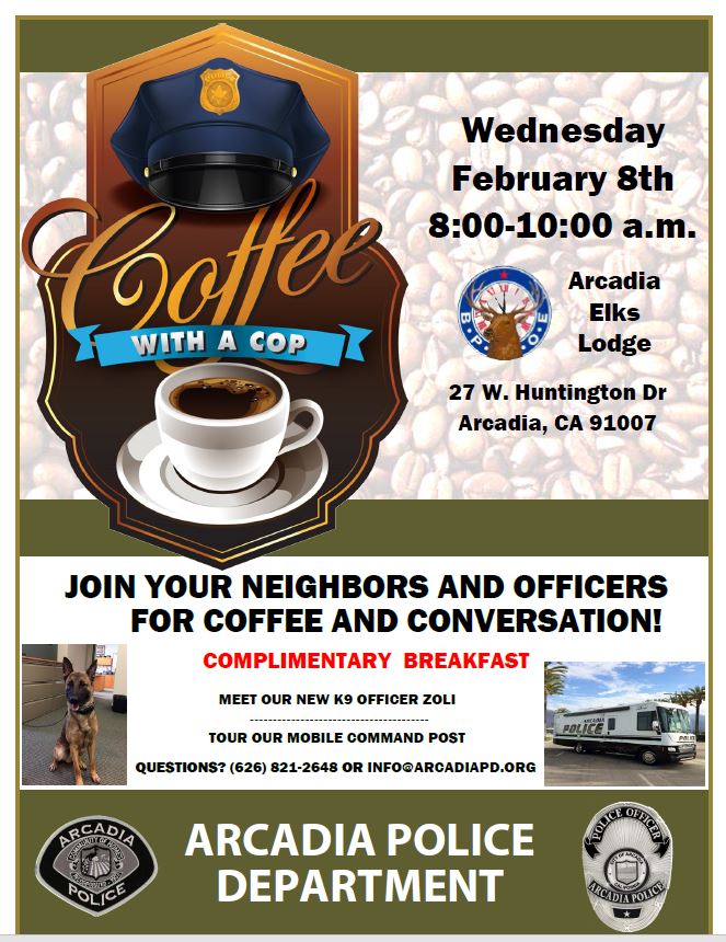 Coffee With a Cop at Arcadia Elks Lodge
