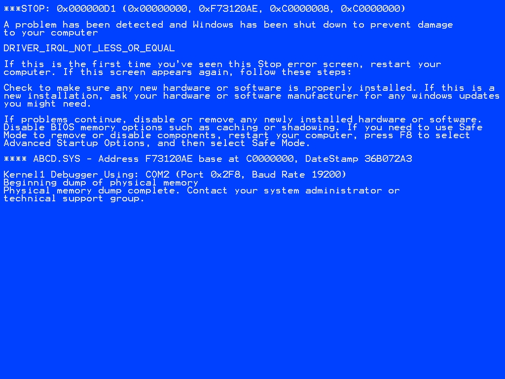 Blue Screen Windows Xp 51