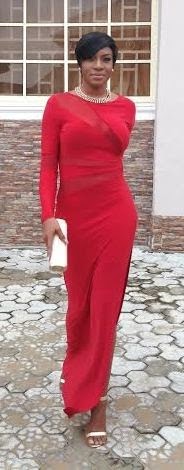 Photos: Chika Ike stuns in red bodicon see-through dress