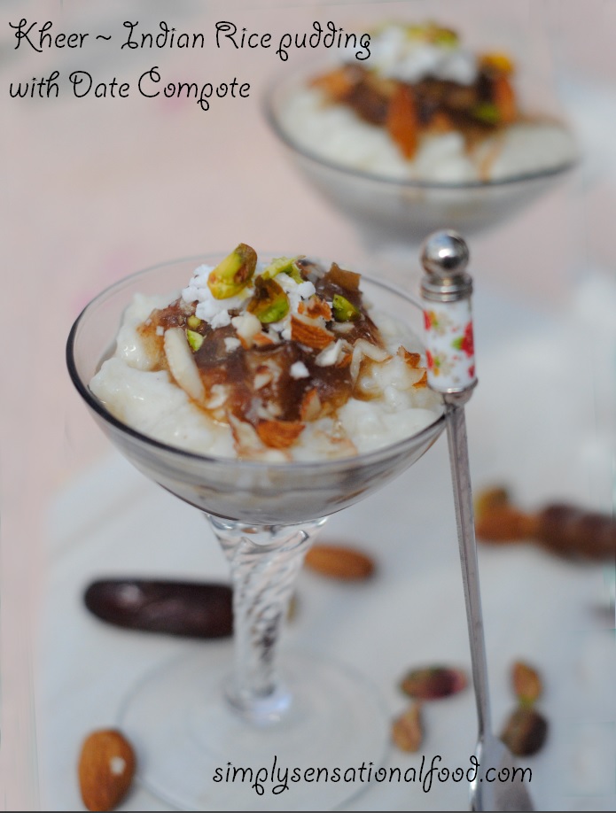 Kheer Indian rice pudding with Date compote and Lékué microwave rice