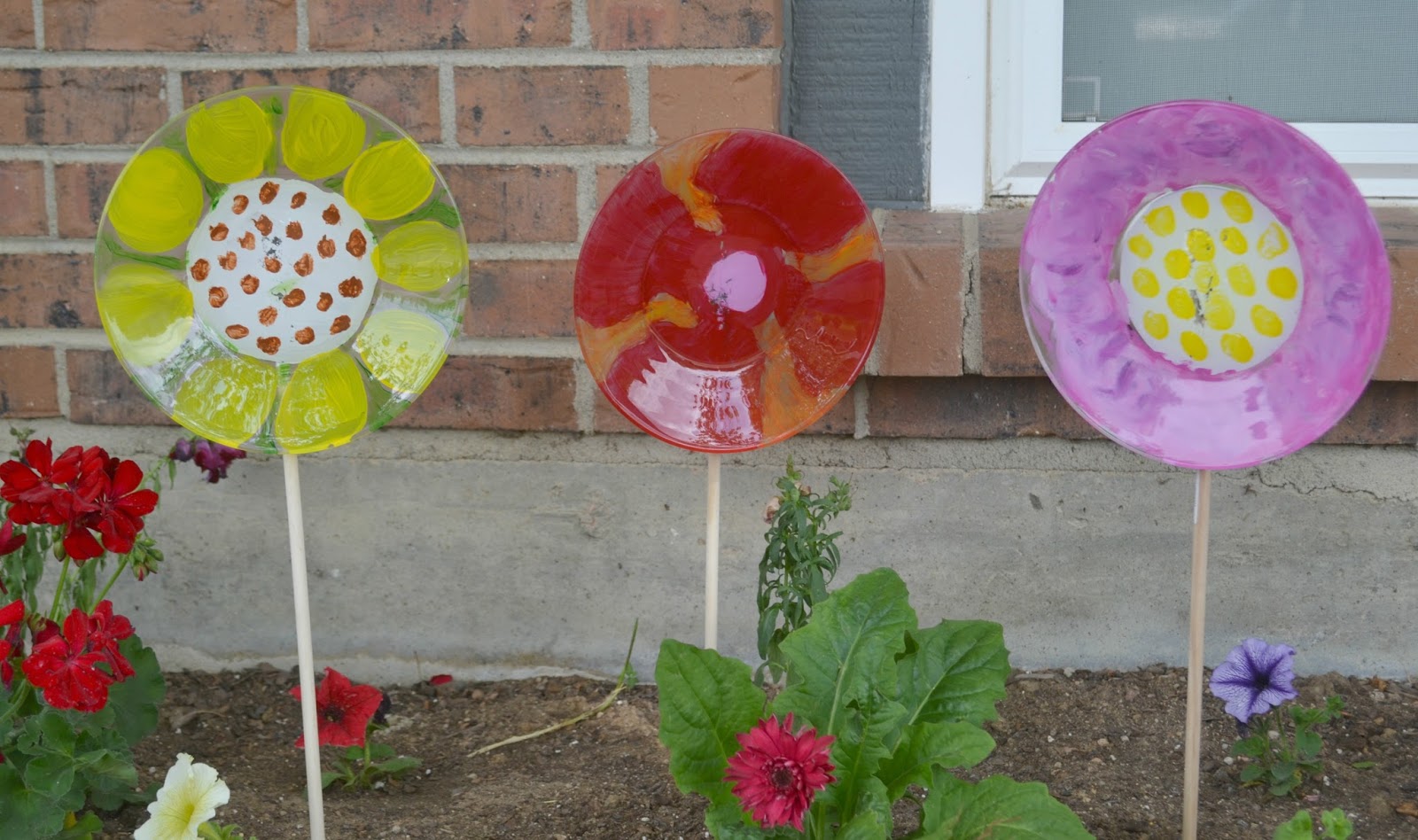 Painted Relish Plate Garden Flowers Building Our Story