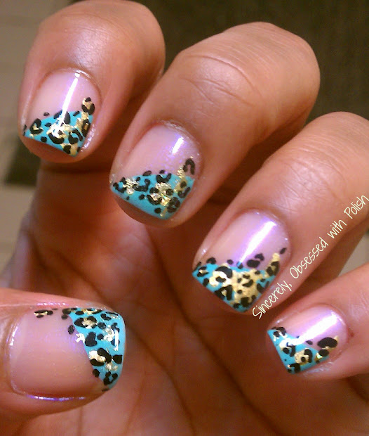 leopard acrylic nail design