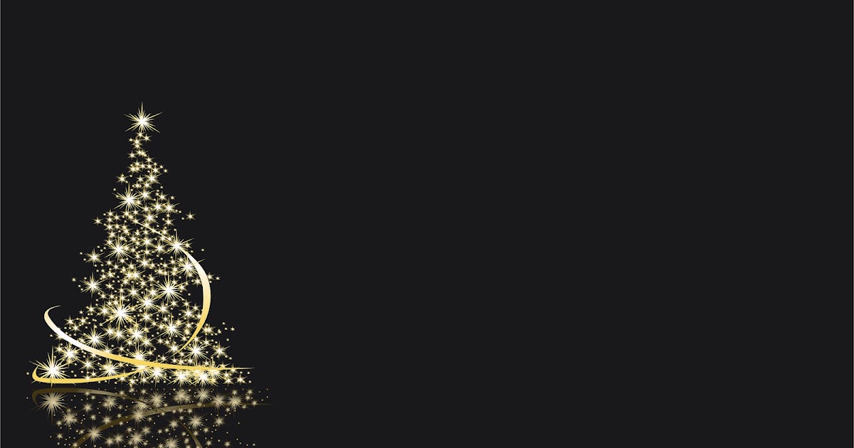 zwarte kerst achtergrond met brandende kerstboom