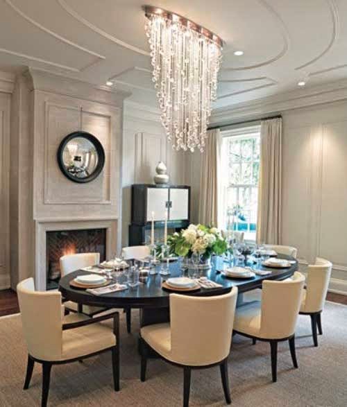  Georgian style homes and interior dining room furniture with classic chandeliers