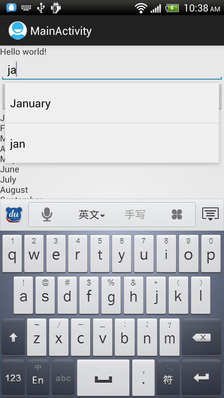 Androider with dynamic suggested words