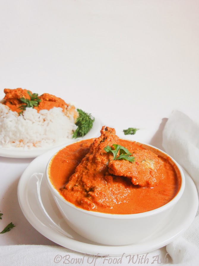 Bowl Of Food With Ash Mackerel/Bangade Fish Curry Recipe How to make