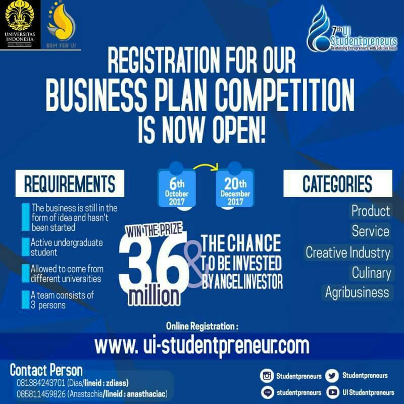 Business Plan Competition 2017 Di Univeritas Indonesia Info Lomba 2021 Terbaru