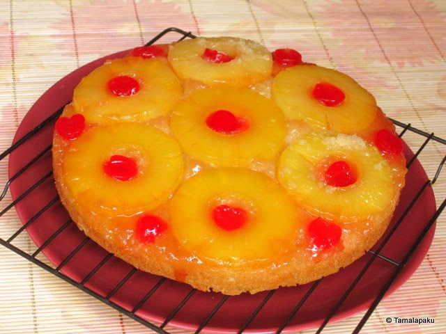 Eggless Pineapple Upside Down Cake