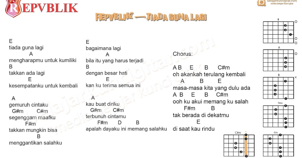 Kunci Gitar Republik Tiada Guna Lagi