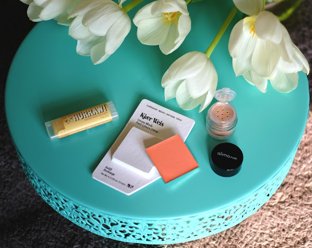 Kjaer Weis Cream Blush Refills, Alima Pure Luminous Shimmer Eyeshadows, and Hurraw! Lip Balms Kjaer Weis Cream Blush Refills, Alima Pure Luminous Shimmer Eyeshadows, and Hurraw! Lip Balms