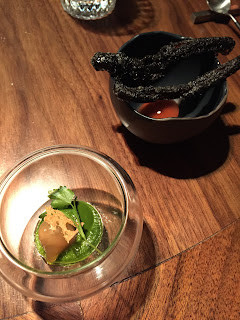 Charred peppers amuse-bouche