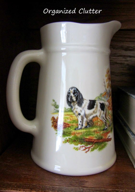 Vintage Dog Pitcher English Country Style www.organizedclutterqueen.blogspot.com