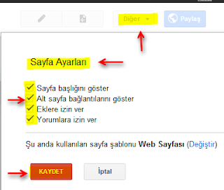 Sayfa ayarları