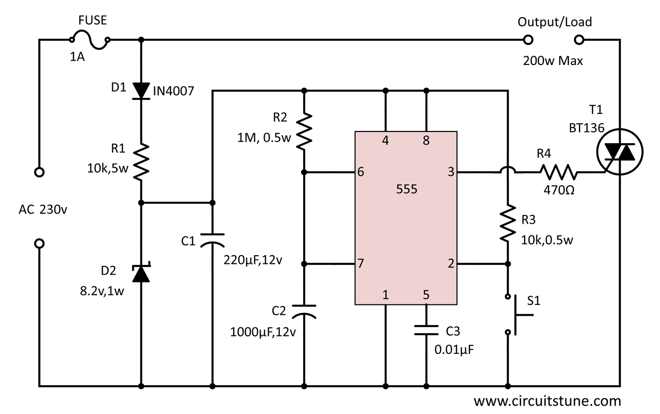 Automatic Power Off Circuit Diagram | CircuitsTune